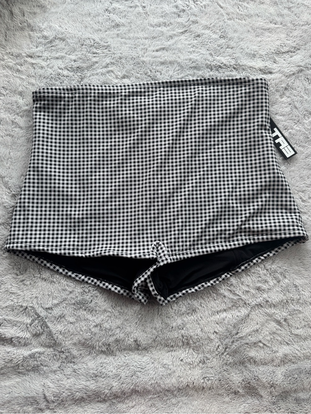 TA3 Boyshortie Swim Bottom High Waist Full Coverage Gingham 2X